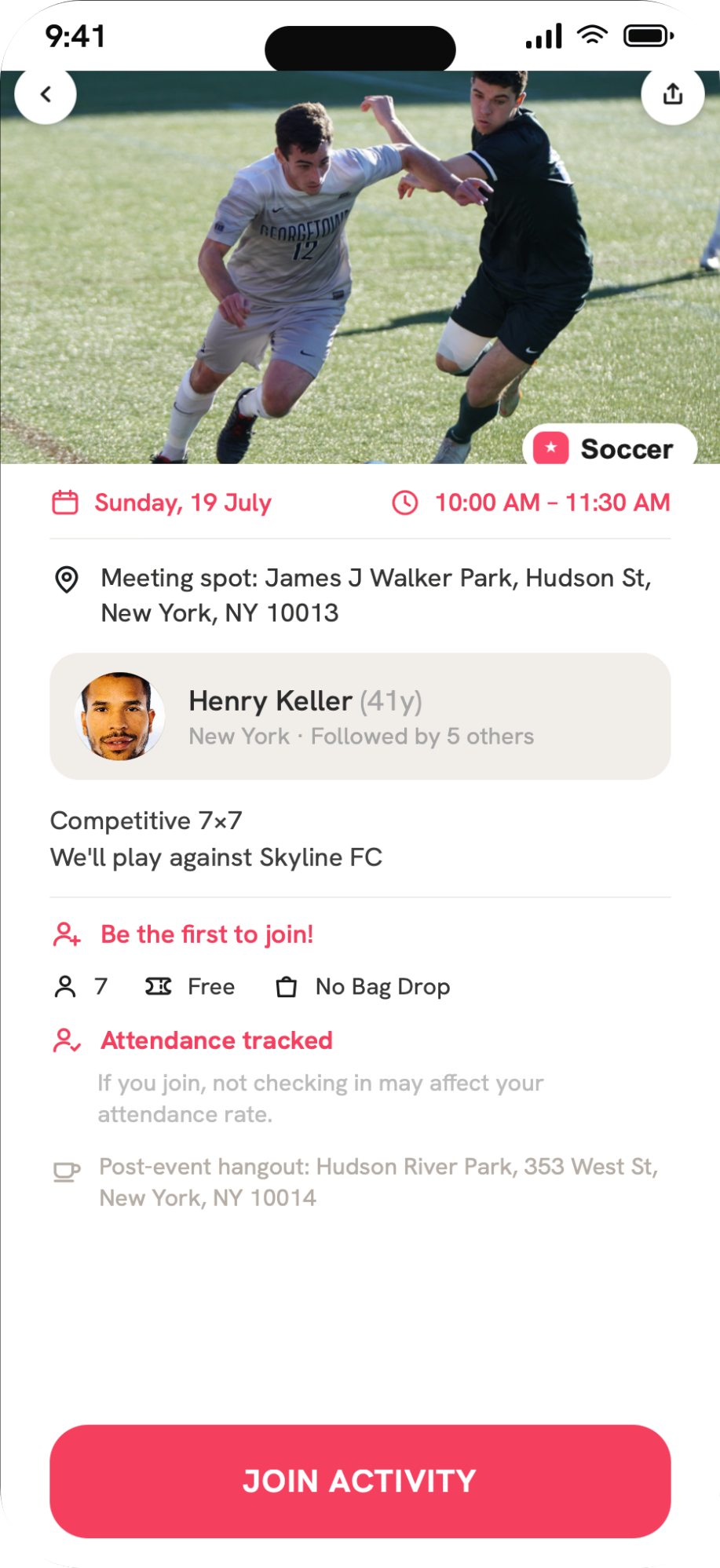 TeamitApp attendance tracked notice
